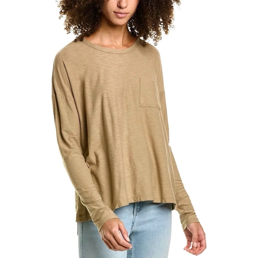 Standard James Perse long sleeve pocket tee shirt tan